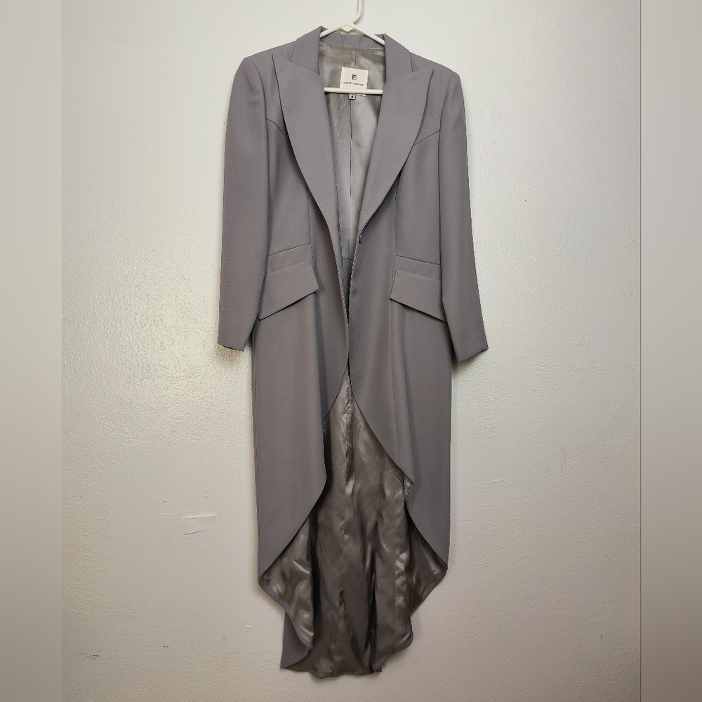 Elegant Gray Women's Blazer Coat Size 4 Vintage Y2K - Picture 9 of 16